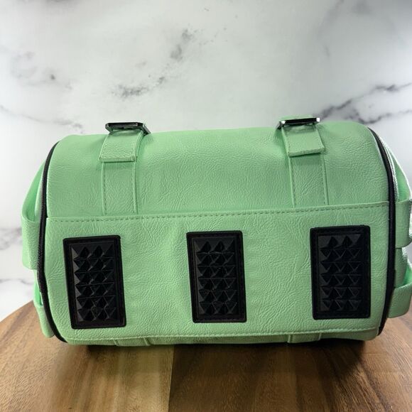 *VTG* FOX RACING Speedy Style Mint Green Handbag Zip Double Handle Purse - Picture 7 of 11